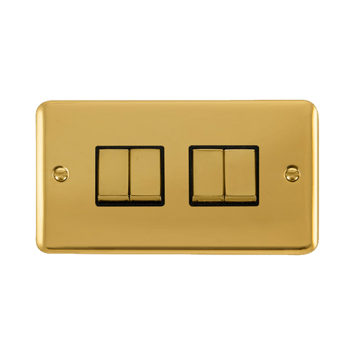 Front view of Click Deco Plus Polished Brass 4G Light Switch