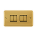Front view of Click Deco Plus Polished Brass 4G Light Switch