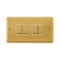 Front view of Click Deco Plus Polished Brass 4G Light Switch