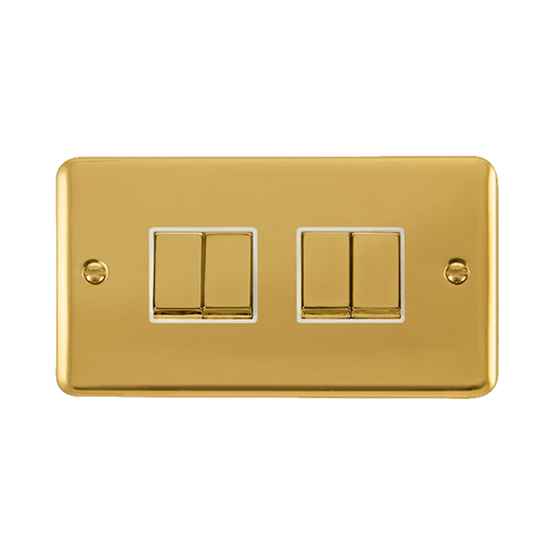 Front view of Click Deco Plus Polished Brass 4G Light Switch