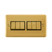 Front view of Click Deco Plus Polished Brass 6G Light Switch