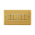 Front view of Click Deco Plus Polished Brass 6G Light Switch