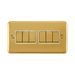 Front view of Click Deco Plus Polished Brass 6G Light Switch