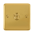 Front view of Click Deco Plus Polished Brass 1G Toggle Switch