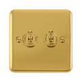 Click Deco Plus Polished Brass 2W & Int Toggle Switch DPBR4225