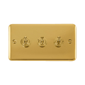 Front view of Click Deco Plus Polished Brass 3G Toggle Switch