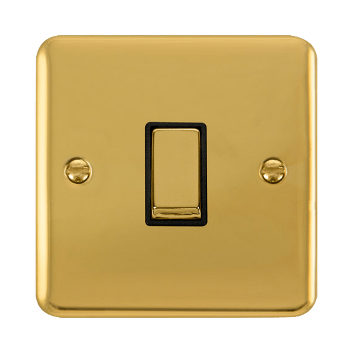 Front view of Click Deco Plus Polished Brass Intermediate Switch