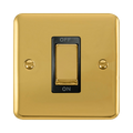 Front view of Click Deco Plus Polished Brass 45A Cooker Switch