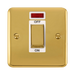 Front view of Click Deco Plus Polished Brass 45A Cooker Switch with Neon