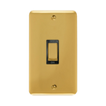 Front view of Click Deco Plus Polished Brass 45A Cooker Switch