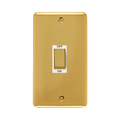 Front view of Click Deco Plus Polished Brass 45A Cooker Switch