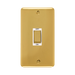 Front view of Click Deco Plus Polished Brass 45A Cooker Switch