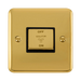 Front view of Click Deco Plus Polished Brass 10A Fan Isolator Switch