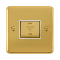 Front view of Click Deco Plus Polished Brass 10A Fan Isolator Switch