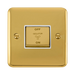 Front view of Click Deco Plus Polished Brass 10A Fan Isolator Switch