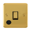 Front view of Click Deco Plus Polished Brass 20A Double Pole Switch with Flex