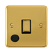 Front view of Click Deco Plus Polished Brass 20A Double Pole Switch with Flex