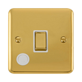 Front view of Click Deco Plus Polished Brass 20A Double Pole Switch with Flex