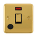 Front view of Click Deco Plus Polished Brass 20A Double Pole Switch with Neon and Flex
