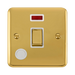 Front view of Click Deco Plus Polished Brass 20A Double Pole Switch with Neon and Flex