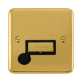 Front view of Click Deco Plus Polished Brass 13A Unswitched Spur with Flex