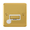Front view of Click Deco Plus Polished Brass 13A Unswitched Spur with Flex