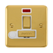 Front view of Click Deco Plus Polished Brass 13A Switched Spur with Flex and Neon