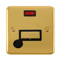 Front view of Click Deco Plus Polished Brass 13A Fused Connection Unit with Neon and Flex