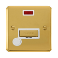 Front view of Click Deco Plus Polished Brass 13A Fused Connection Unit with Neon and Flex