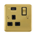 Click Deco Plus Polished Brass 13A Single USB Socket DPBR571UBK