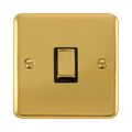 Front view of Click Deco Plus Polished Brass 20A Double Pole Switch