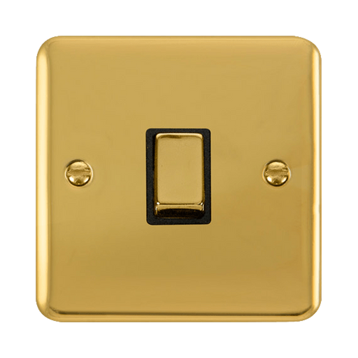 Front view of Click Deco Plus Polished Brass 20A Double Pole Switch