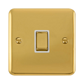 Front view of Click Deco Plus Polished Brass 20A Double Pole Switch