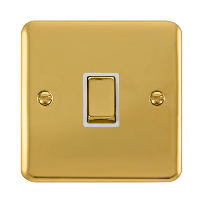 Front view of Click Deco Plus Polished Brass 20A Double Pole Switch