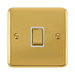 Front view of Click Deco Plus Polished Brass 20A Double Pole Switch