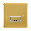 Front view of Click Deco Plus Polished Brass 13A Unswitched Spur