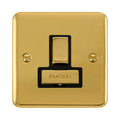 Front view of Click Deco Plus Polished Brass 13A Switched Spur