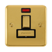 Front view of Click Deco Plus Polished Brass 13A Switched Spur with Neon