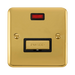 Front view of Click Deco Plus Polished Brass 13A Unswitched Spur with Neon