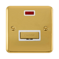 Front view of Click Deco Plus Polished Brass 13A Unswitched Spur with Neon