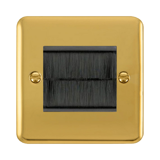 Click Deco Plus Polished Brass 2G Cable Brush Outlet DPBRBRUSHBK