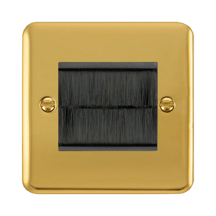 Click Deco Plus Polished Brass 2G Cable Brush Outlet DPBRBRUSHBK