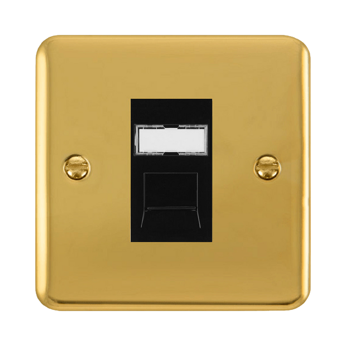 Click Deco Plus Polished Brass Cat6 Data Socket DPBRRJ456BK