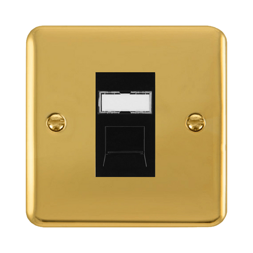 Click Deco Plus Polished Brass Cat5e Data Socket DPBRRJ45BK