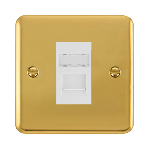 Click Deco Plus Polished Brass Cat5e Data Socket DPBRRJ45WH