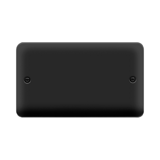 Click Deco Plus Matt Black Double Blank Plate DPMB061