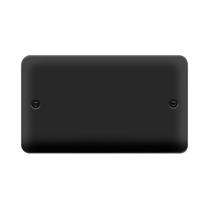 Click Deco Plus Matt Black Double Blank Plate DPMB061