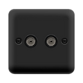Click Deco Plus Matt Black Double TV Socket DPMB066BK