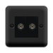 Click Deco Plus Matt Black Double TV Socket DPMB066MBK