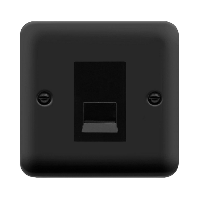 Click Deco Plus Matt Black RJ11 Socket DPMB115MBK